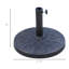 Porte-parasol rond en résine à base de parasol avec beau motif décoratif et installation facile