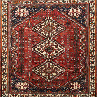Tapis traditionnel rouge / beige / bleu marine