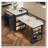 Extendable island console with drawers, double-door cabinet, and open shelving-1724690209