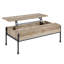 Table basse avec plateau relevable Semela en chêne et noir sable