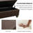Demingo 41" Upholstered Contemporary Rectangular Storage Ottoman with Safety Hinge, Brown-1223927403