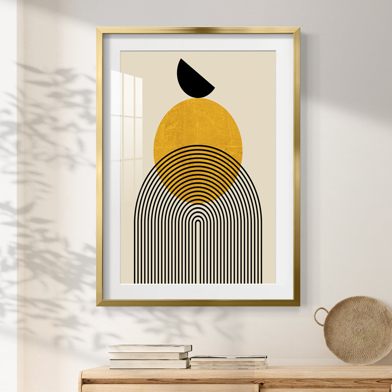 Golden Arches -Framed Print, 25.5" H x 17.5" W, Gold