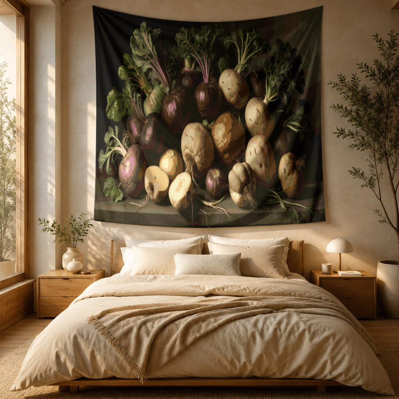 Tapisserie murale légumes Rutabaga, 88 po x 104 po