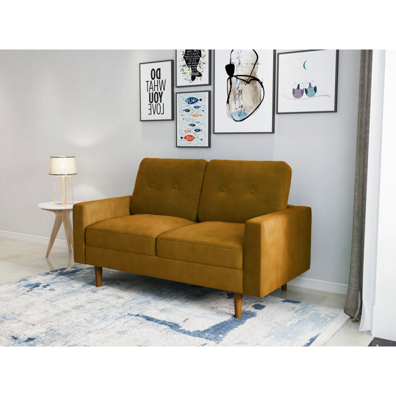 Causeuse 58 po, Velours gingembre