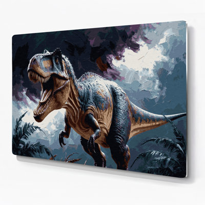 «Dinosaur Allosaurus», art mural en métal noir