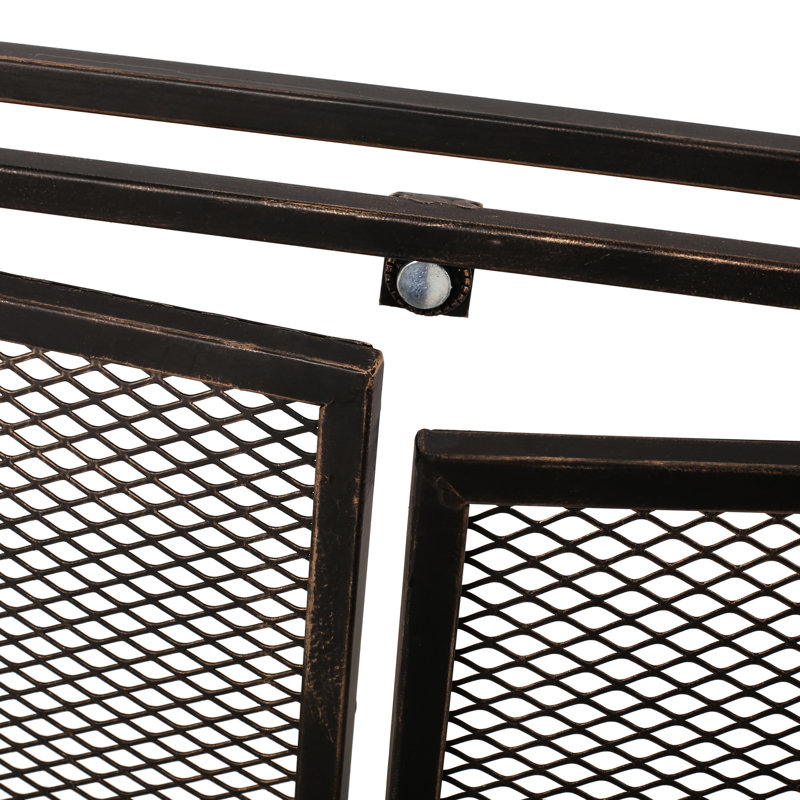 Écran de foyer en fer mat fabriqué à la main - H 30,6 po x l 39,65 po, option