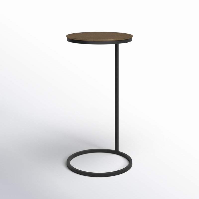 Addie End Table, Antique Gold Top/Black Base