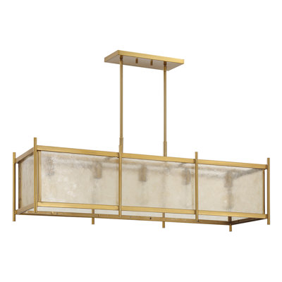 Muller 5-Light Linear Chandelier in Warm Brass