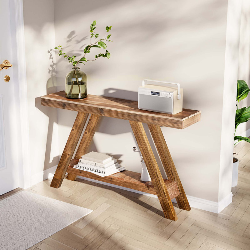 Console en bois massif naturel récupéré 46 pouces / 60 pouces, Brun, H 28 po x l 46 po x P 10 po