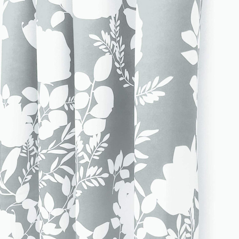 Floral Tailored Window Valance, Grey
