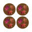Autumn Leaves Rust Vegan Leather Round Coasters-1359544682