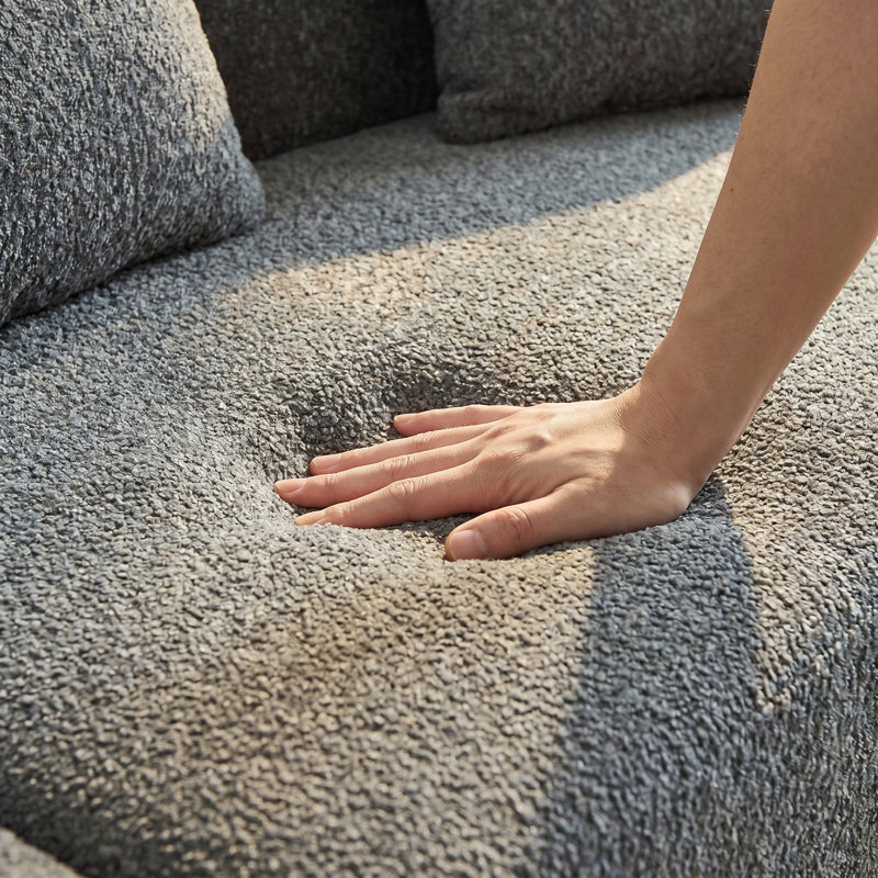Canapé modulaire incurvé de 111,5 po - Coussin de nuage surdimensionné sans os avec 6 coussins, mousse à mémoire de forme et ressorts ensachés - Chenille, siège profond, aucun assemblage requis - Moderne 4 places pour le salon, appartement