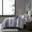 Ensemble d'édredon 7 pièces jacquard bleu marine
