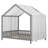 Montessori House Bed with Roof & Canopy, Wood Toddler Floor Bed with High Railings-386128650