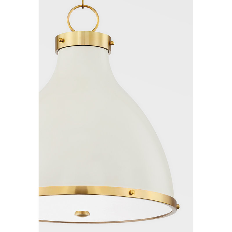 Painted No. 3 - 2 Light Flush Mount By Mark D. Sikes - Aged Brass/Darkest Blue Finish, White/Gold