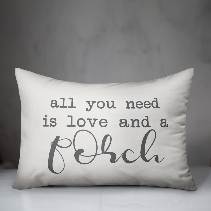  Outdoor Rectangle Pillow Cover & Insert, White/Gray