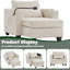 Chaise longue convertible en velours côtelé avec port USB, porte-gobelets et accoudoirs de rangement-1101871766