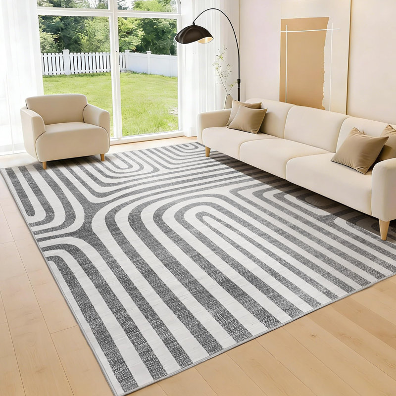 Area Rugs, Abstract Modern Washable Rugs, Non-Slip Low-Pile Soft Floor Carpet for Bedroom, Living Room, Dining Room