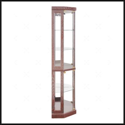 Vitrine d'angle vitrée d'angle