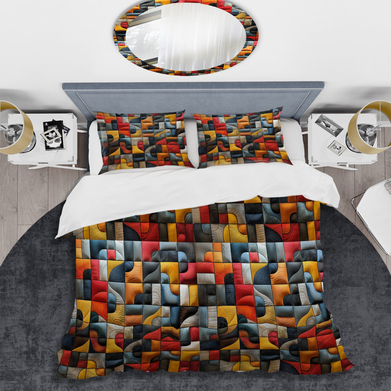 Ensemble de housse de couette Modern, Housse de couette simple et deux taies décorative