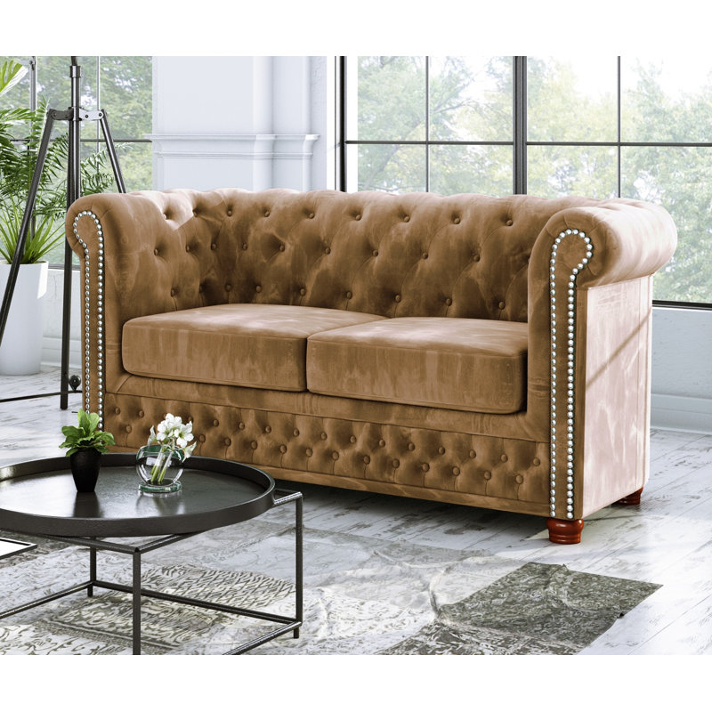  2 seater Chesterfield Sofa, Beige