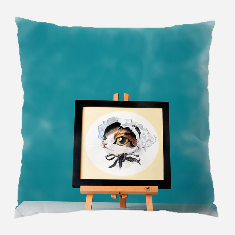 Coussin de peinture aquarelle Ratchford, Microsuède, Intérieur