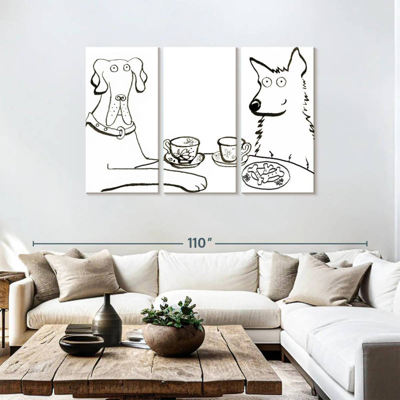 Brampt Dogs Having Tea, 48" H x 74" W