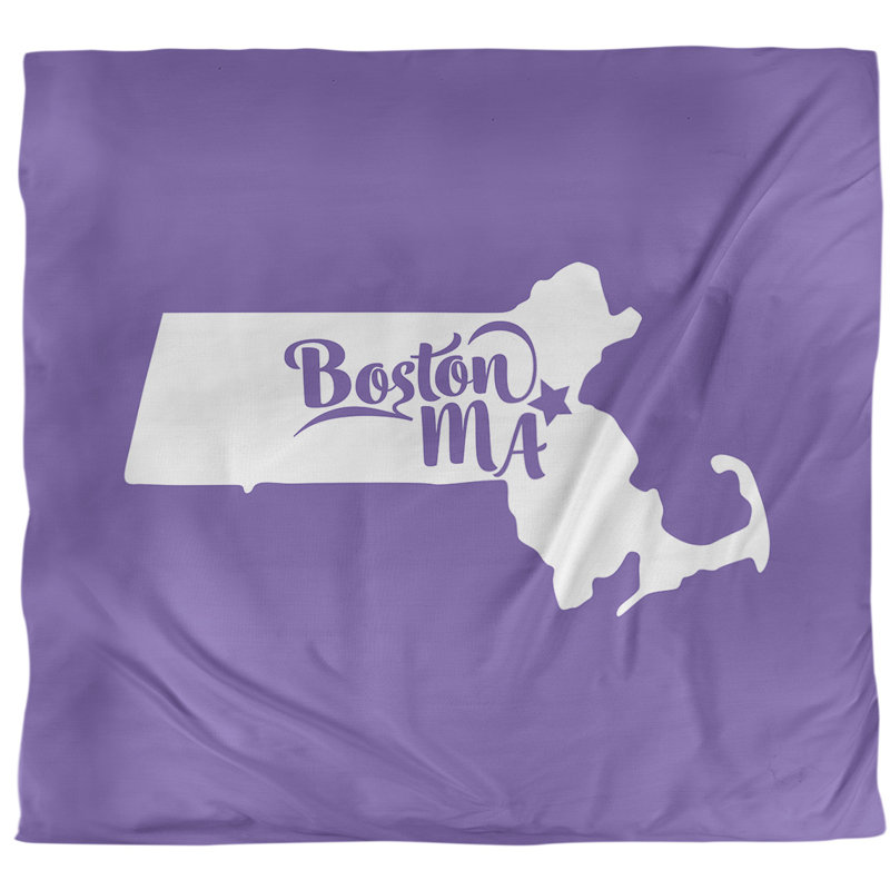 Ensemble de housse de couette boston massachusetts, Housse de couette pour très grand lit, Mauve, Microfibre