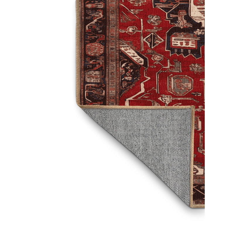 Tapis brun lavable à la machine, Rond 7 pi