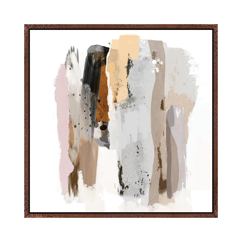 Fragments I by Roberto Moro - Painting on Canvas, 93.98cm H x 93.98cm W x 3.81cm D, Classic Brown Wood Framed