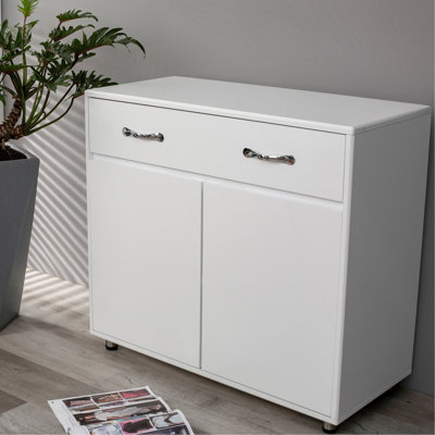 Two Door Side Table-White