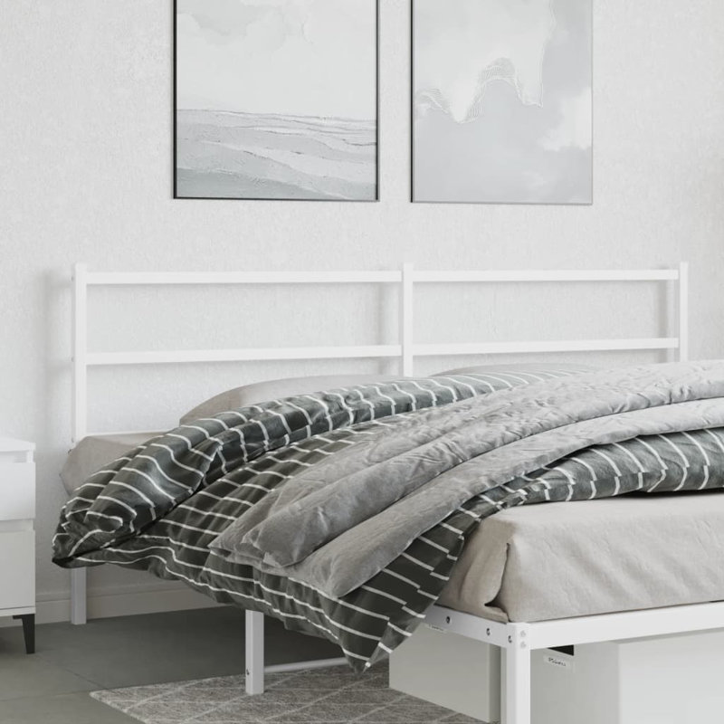 Oberly Metal Replace Headboard, White, 200cm W