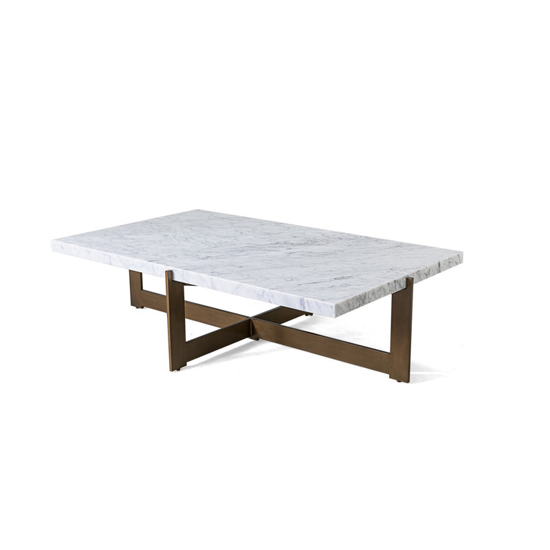 Peterson Marble Coffee Table, Polished Carrara