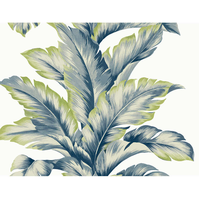 Floral Vinyl Matte Wallpaper Roll, Luana Blue