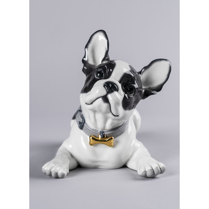 French Bulldog with Macarons Dog Figurine