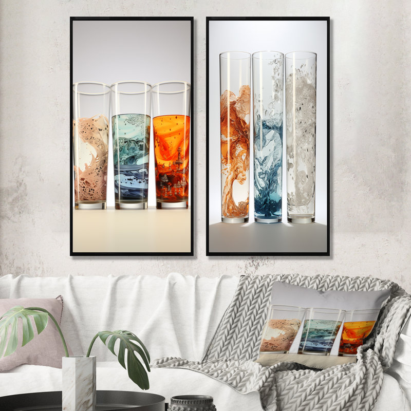 «Beaker Biographie», ensemble de 2 reproductions d'art sur toile, H 28 po x l 25 po, Cadre noir