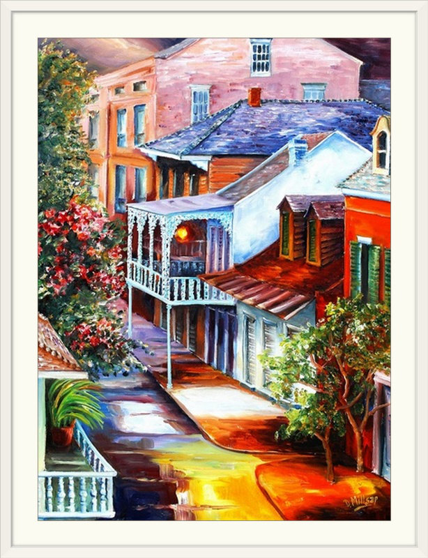 «View from a balcon» par Bebe, reproduction d'art, H 30 po x l 22 po x P 1,5 po, Toile