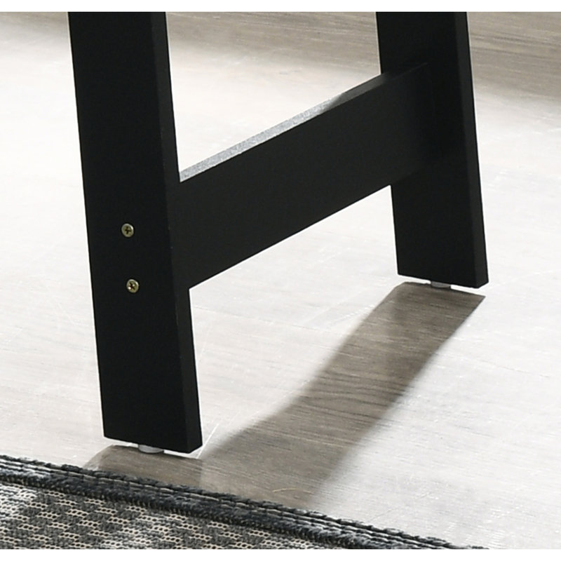 End Table 19", Black Legs And Marble Finish Top, Adds Elegance To Your Home, Furniture Sliders Included 19" With Frame, Faux Top Finish, Enhances Room Style,