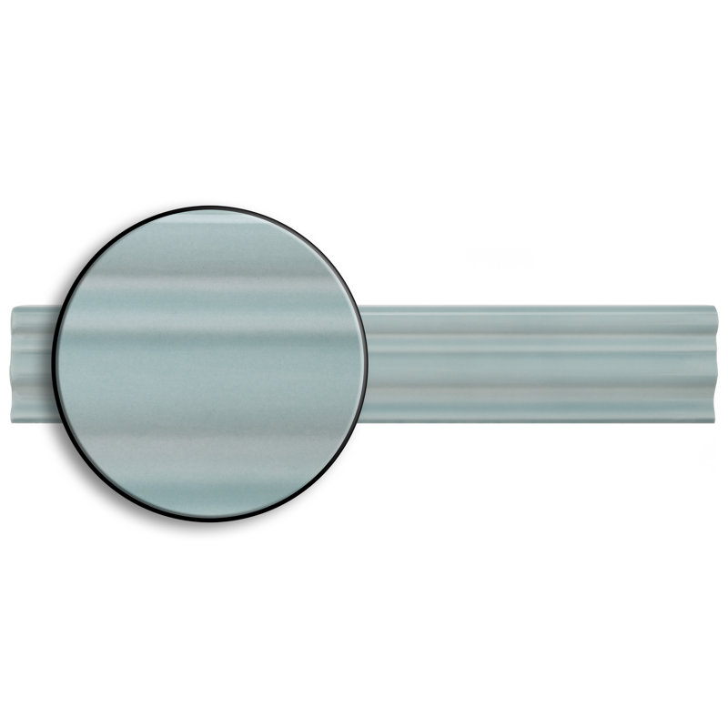 Chester 12" x 2" Glossy Ceramic Mudcap Tile Trim in Aqua