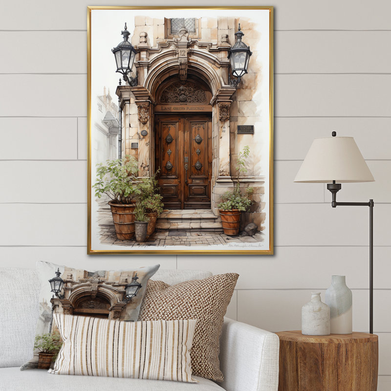 «Avenall France Lyon Old Town Door II - France», reproduction d'art sur toile encadrée, H 44 po x l 34 po x P 1,5 po