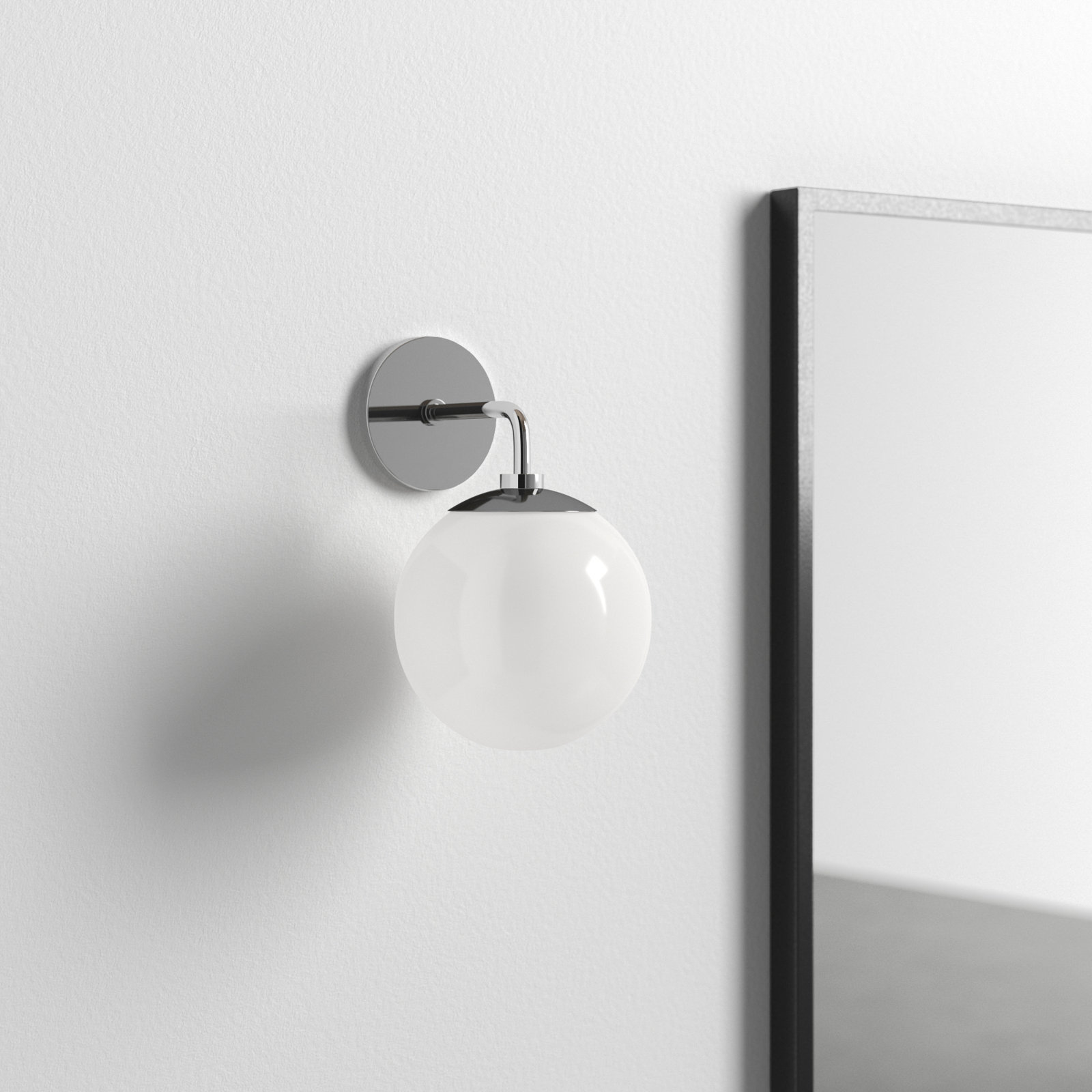 Luna Steel Armed Sconce, Polished Nickel