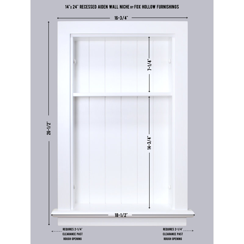 Recessed Wall Shelf, White