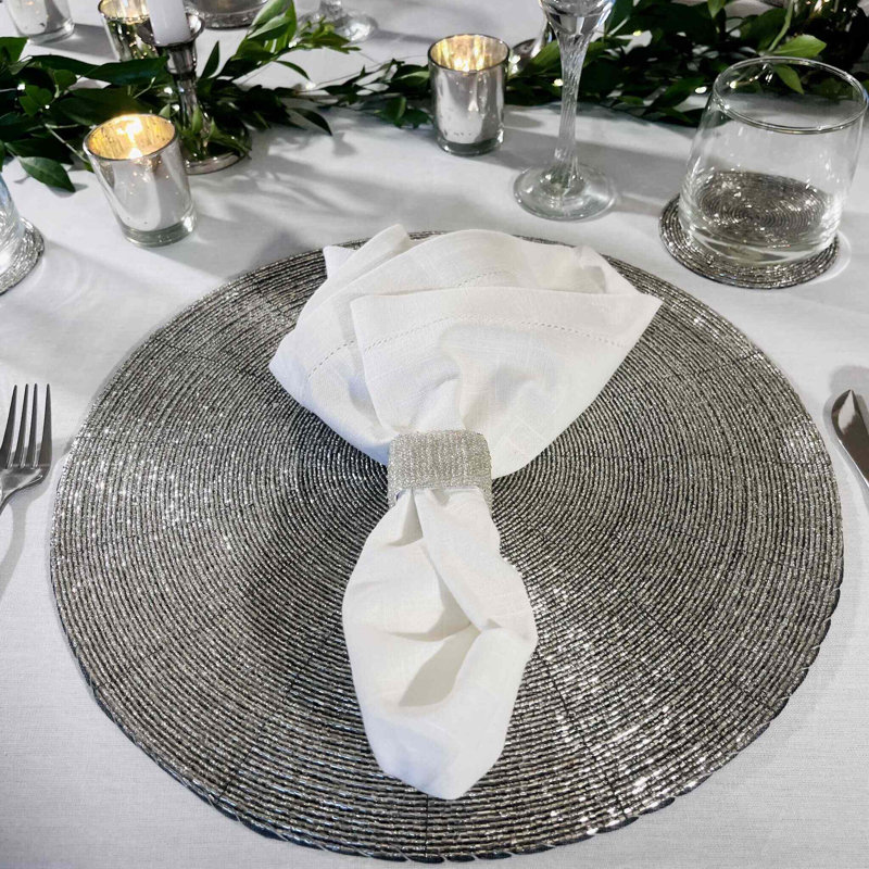 Sous-verre en verre argenté, ensemble de 4, Argent