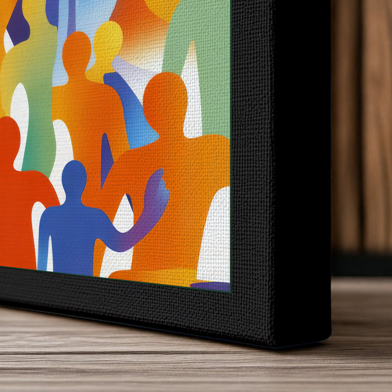 Gathered Together Modern - Wrapped Canvas, 36x24 - 91.4 x 61.0 cm, Black Border