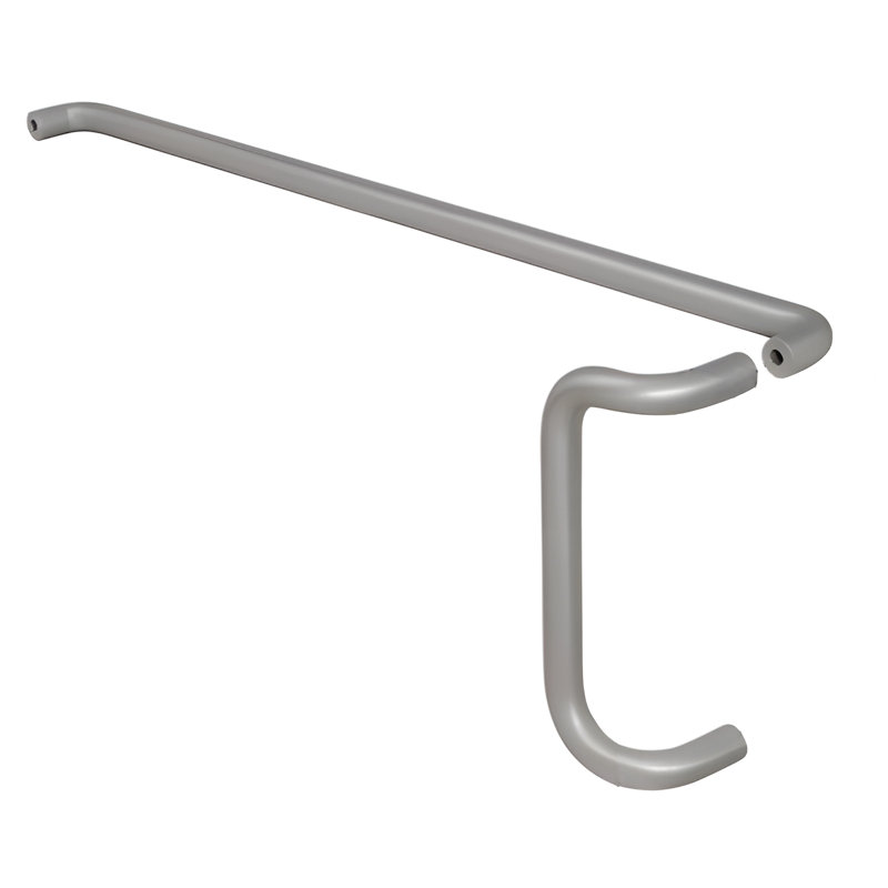 Barre de poussée et poignée solide Brixwell 1SPUPL10X33BS, ensemble de 1 po de diamètre, projection de 2 1/4 po, matériau en aluminium, finition en acier inoxydable brossé