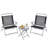 Latitude Run® 3 Piece Patio Folding Chair Set W/ Coffee Table & Extra-large Seat Porch Backyard Poolside