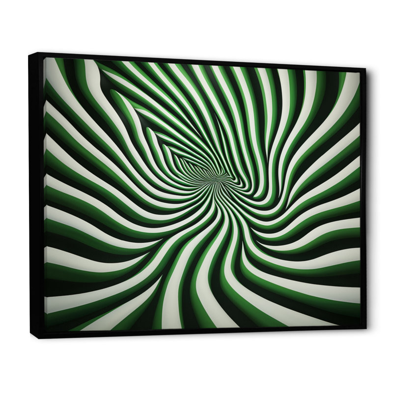 Green Op Delirum sur impression sur toile, H 30 po x l 40 po x P 1,5 po, Cadre flottant noir