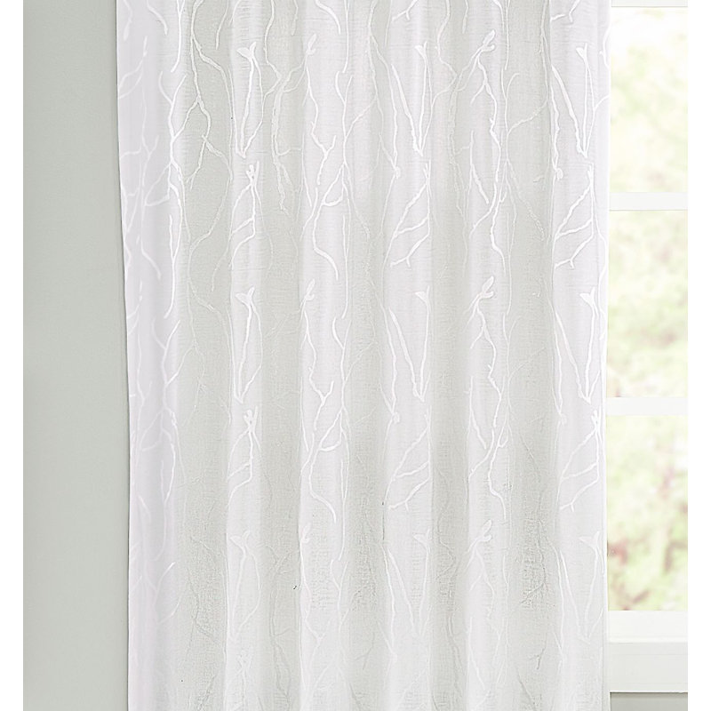 Zen Semi Sheer Curtain, Gray, 50'' W x 108'' L
