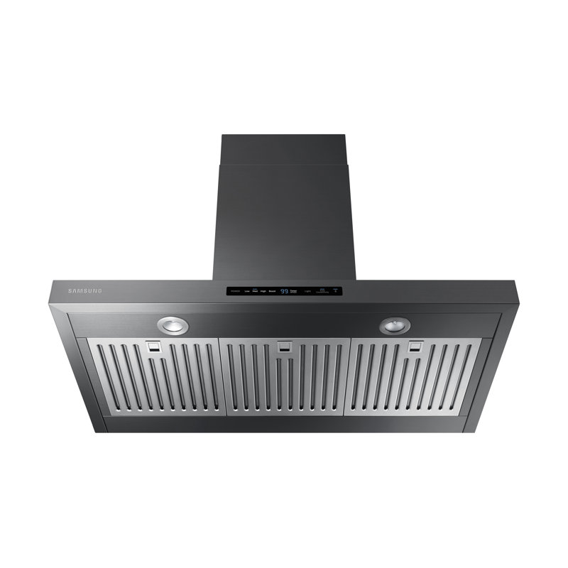 Hotte murale convertible 36 pouces 600 CFM avec Wi-Fi, Acier inoxydable noir