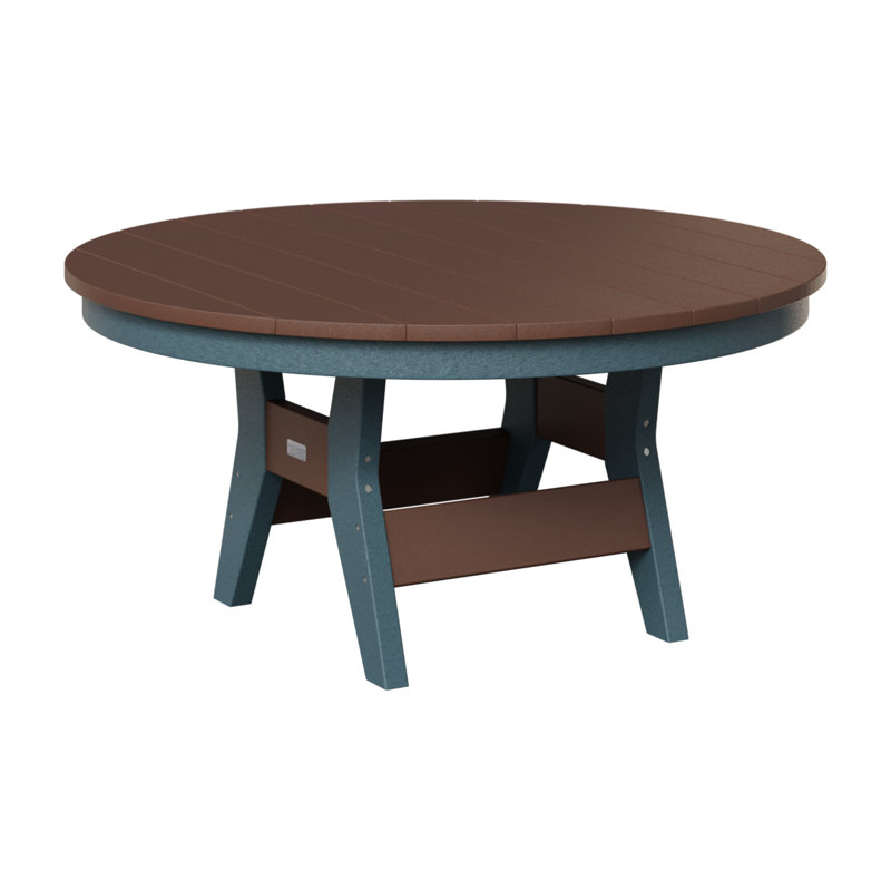 Harbor Outdoor Round Coffee Table, Chocolate Brown, Slate